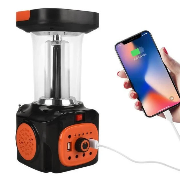 Переносний ліхтар прожектор Gold Silver GS-906P із сонячною панеллю