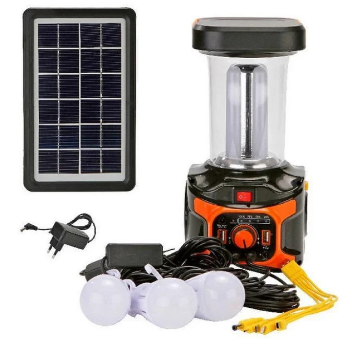 Переносний ліхтар прожектор Gold Silver GS-906P із сонячною панеллю