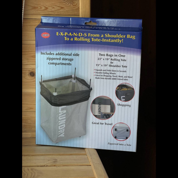 Тканинний кошик для білизни зі зручними ручками та принтом ROLLING BAG AND243