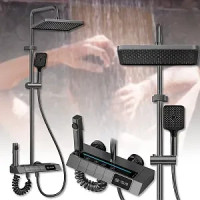 Змішувач для ванної кімнати з неіржавкої сталі чорного shower AND AA6-6