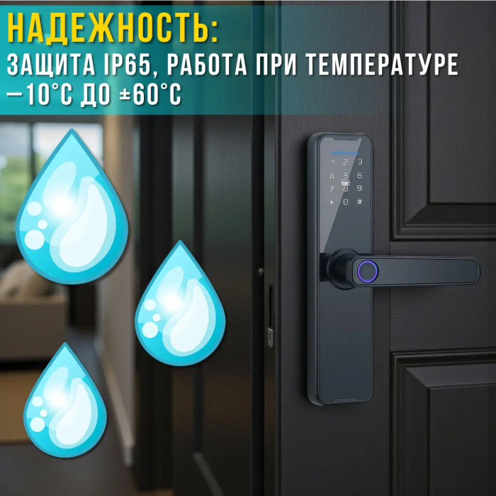 Дверний електронний замок із сенсорним дисплеєм Smart Tuya AND MS64