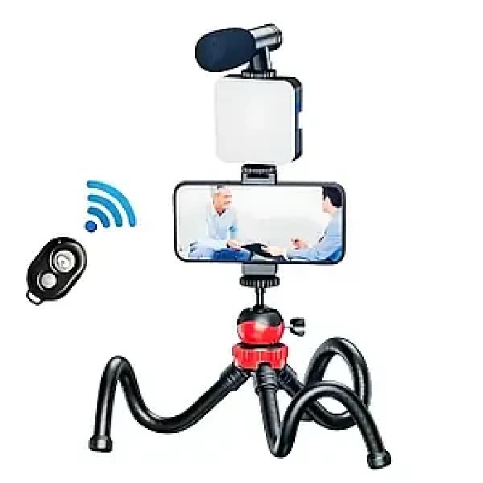 Штатив із тримачем для телефона + світло + пульт AND 5430