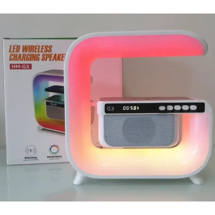 Нічник колонка RGB G 3 з бездротовою зарядкою 15W