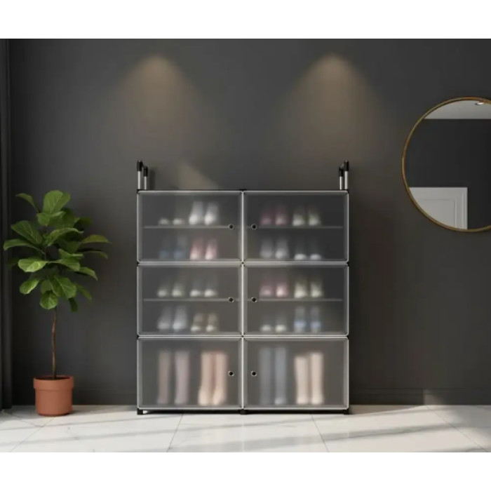 Полка для обуви закрытый стелаж 82*28*108 AND LY-1046