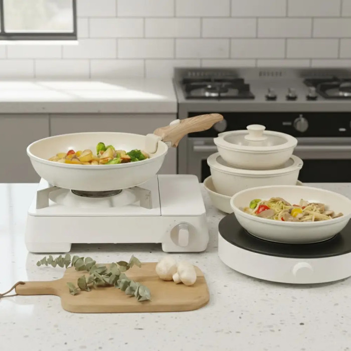 Кухонный набор кастрюли + сковородки 9 в 1 Ackiliss ACL-80000