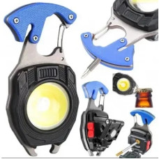 Многофункциональный туристический LED фонарик мультитул с карабином