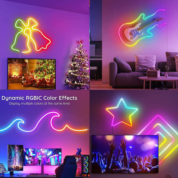 Світлодіодна неонова Usb Led Стрічка 10 м, пульт, Rgb APP AND 5681