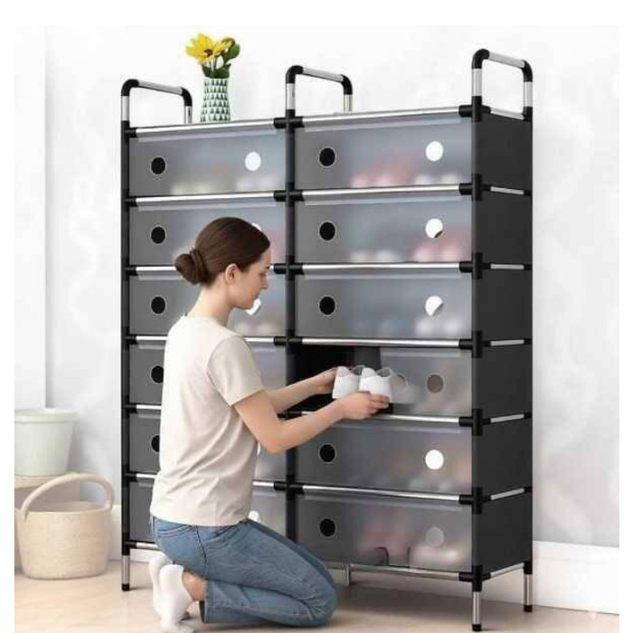 Подвійна полиця для взуття на 6 полиць Storage Shoe Rack WFB26207 AND LY-1039
