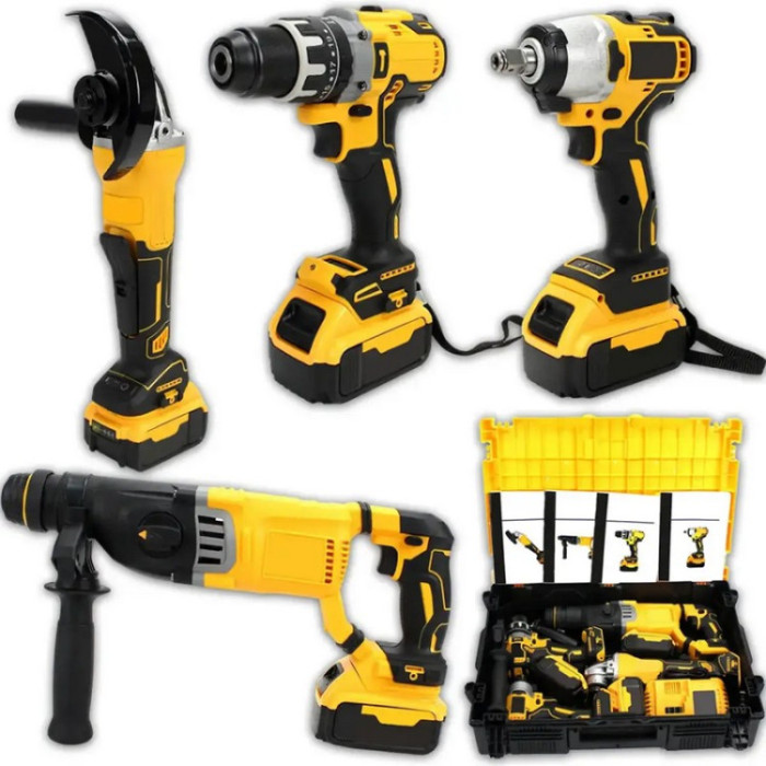 Набір інструментів 4 в 1 Болгарка + шурупокрут + гайковерт + перфоратор AND 40-30