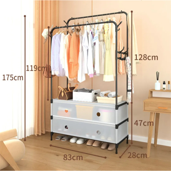 Підлогова вішалка для одягу 128*83*48*28 см