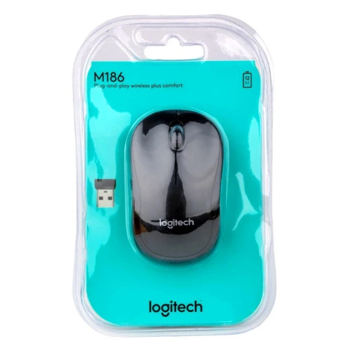 Мишка Logitech M186 бездротова 2,4Gh