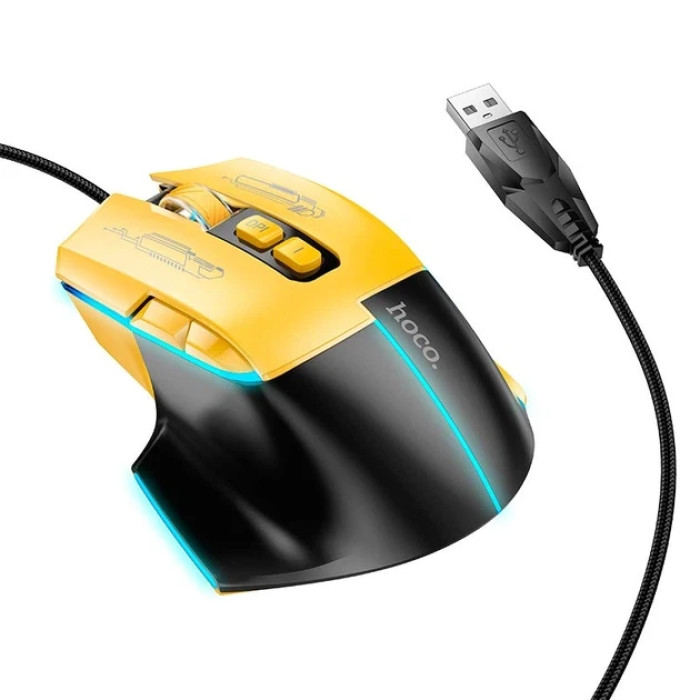 Миша дротова HOCO GM31 Overlord luminous gaming wired mouse