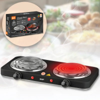 Двоконфоркова електрична плита з механічним керуванням RAF R.8020BB 2000W