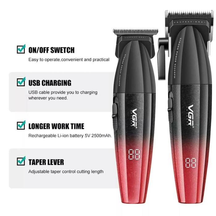 Набір для стриження VGR 3 в 1 V-640 RED