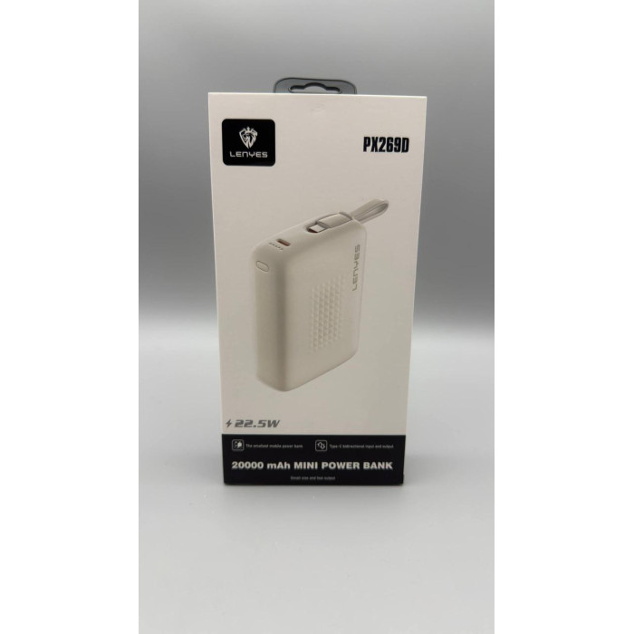 Зовнішній акумулятор Power bank LENYES PX269D 20000 mAh (реальна ємність)