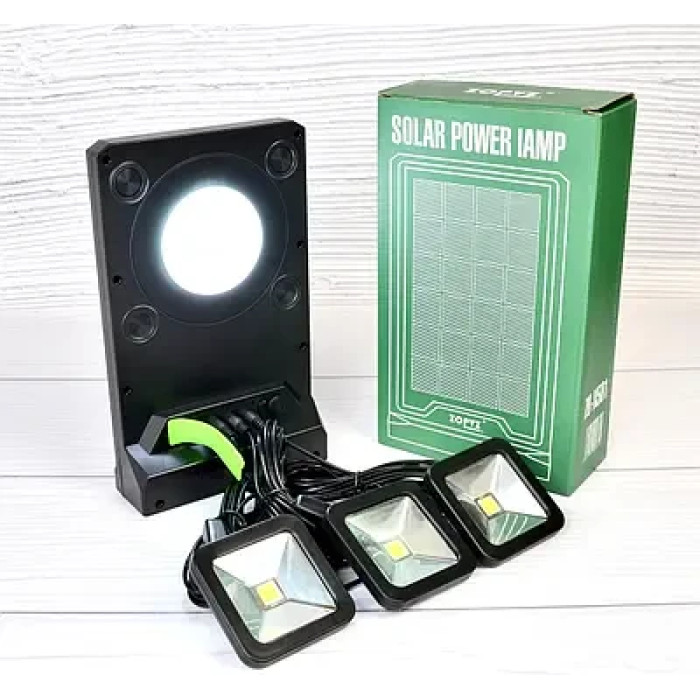 Ліхтар із сонячною панеллю і 3 лампами ZO-X501 (5000 mAh)