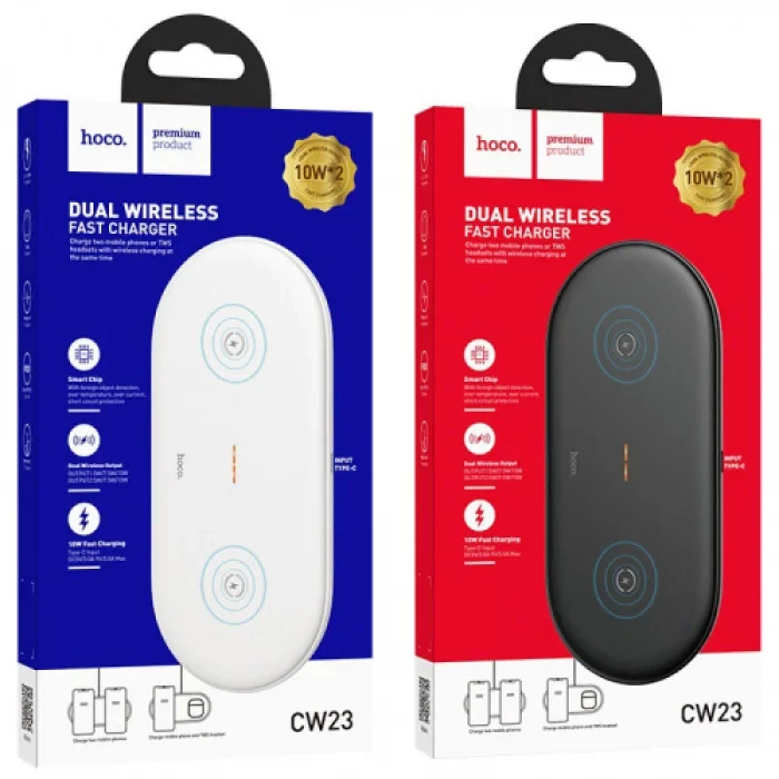 Бездротовий зарядний пристрій HOCO CW23 Dual Power