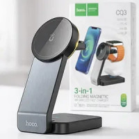 Беспроводная зарядная подставка с подсветкой HOCO CQ3 Noble 3in1 5W/7.5W/10W/15W