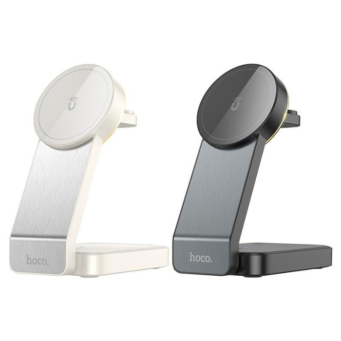 Беспроводная зарядная подставка с подсветкой HOCO CQ3 Noble 3in1 5W/7.5W/10W/15W