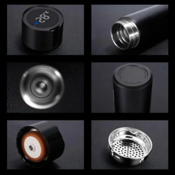 Термос з індикатором температури Чорний