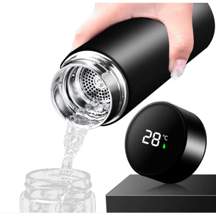 Термос з індикатором температури Чорний