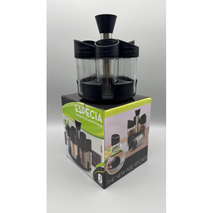 Обертова підставка для спецій органайзер 6 баночок