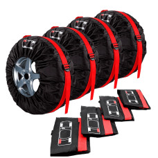 Комплект чохлів для коліс Red "L" 4 шт R18-R20