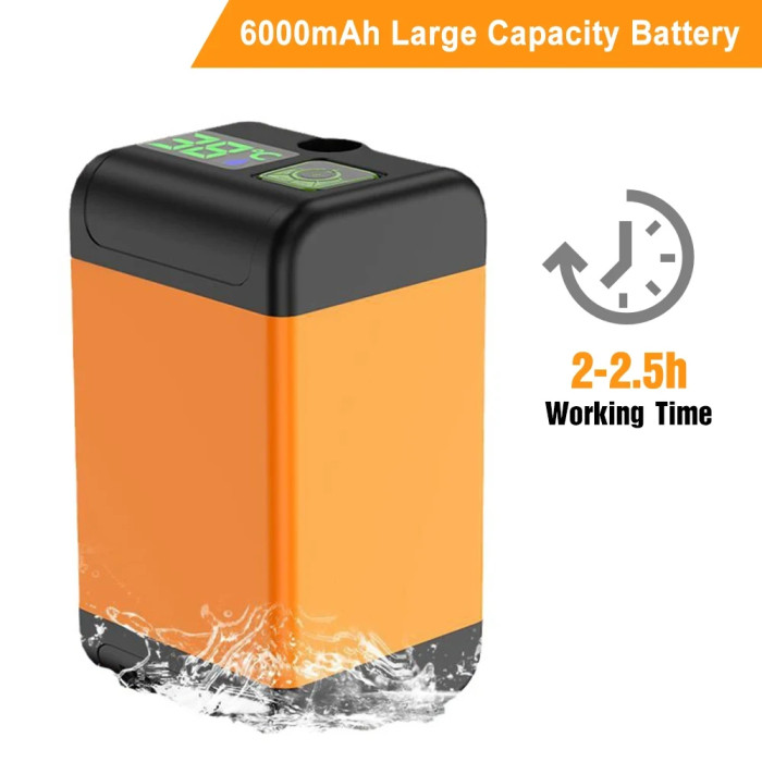 Портативний Душ із цифровим дисплеєм температури 7800 mAh MY-880 Жовтогарячий