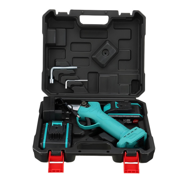 Акумуляторний секатор синій (довжина леза 3,2 см) 2 акумулятори