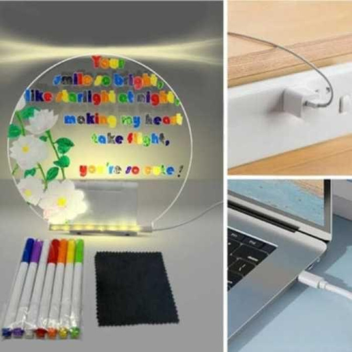 Доска для заметок круглая от USB с Маркером WordPad AND 5502