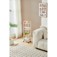 Етажерка на колесах 4 полиці підлогова біла Storage rack AND 1226