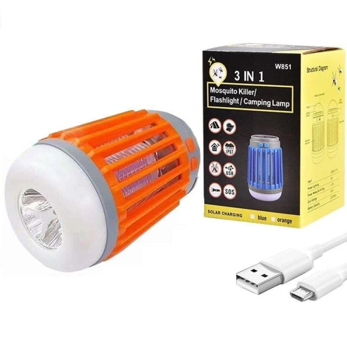 Кемпинговый фонарь от насекомых и комаров 3 в 1 Powermaster W851