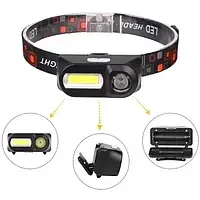 Налобний ліхтар BL KX 1804A COB XPE + сенсор 18650 usb charge