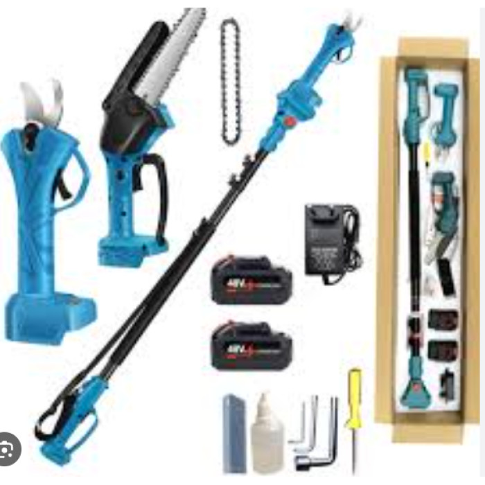 Секатор, пила, подовжувач 2 акумулятори Жовтий
