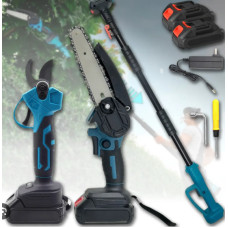 Секатор, пила, подовжувач 2 акумулятори Жовтий