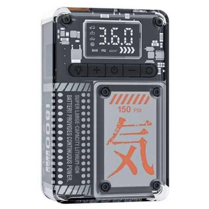 Аккумуляторный автомобильный компрессор с цифровым дисплеем, 15000 мАч (-893)