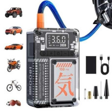 Аккумуляторный автомобильный компрессор с цифровым дисплеем, 15000 мАч (-893)