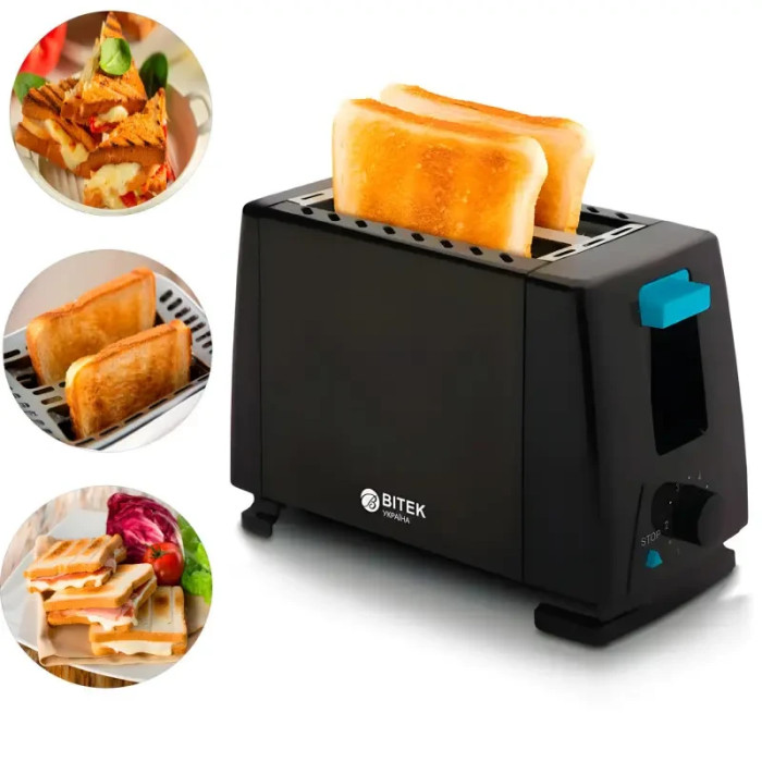 Тостер на 2 тости 1000Вт 2 Slice Toaster BITEK BT-263