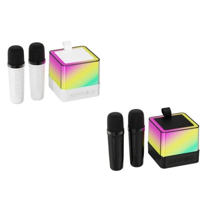 Колонка портативна з 2 караоке мікрофонами Bluetooth LED К18