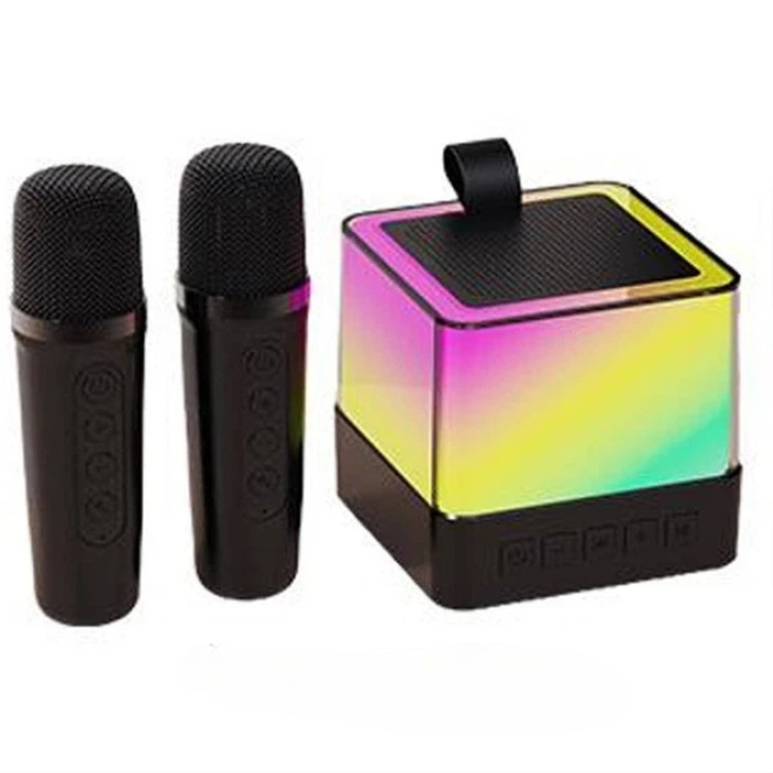Колонка портативна з 2 караоке мікрофонами Bluetooth LED К18