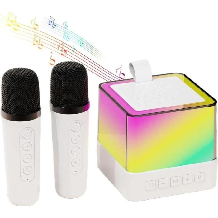 Колонка портативна з 2 караоке мікрофонами Bluetooth LED К18