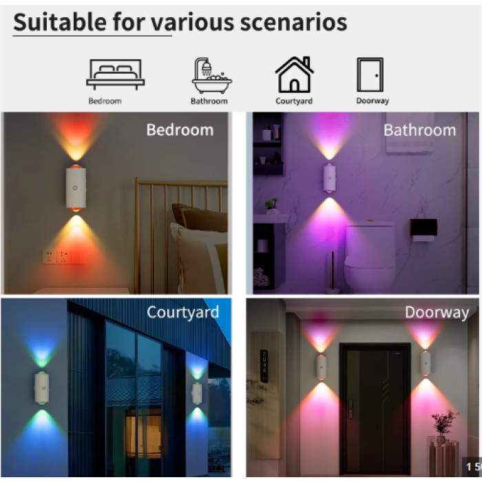 Настінний світлодіодний світильник RGB AND 5683