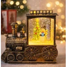 Новорічний декоративний світильник-паровоз зі сніговиком AND 5688