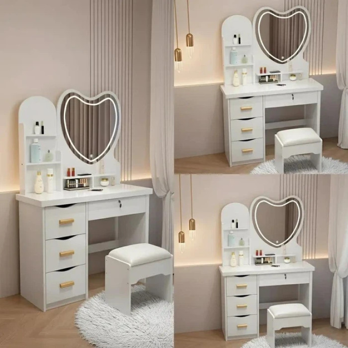 Туалетный столик для спальни СЕРДЦЕ БЕЛОЕ AND 5693