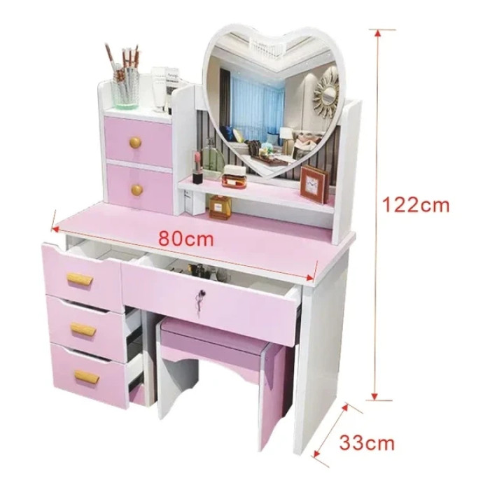 Туалетный столик для спальни СЕРДЦЕ РОЗОВЫЙ AND 5692