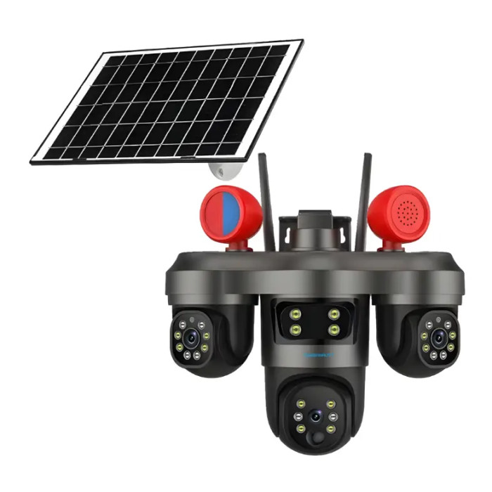 Камера видеонаблюдения 3 объектива 4G сигнализация VN 404