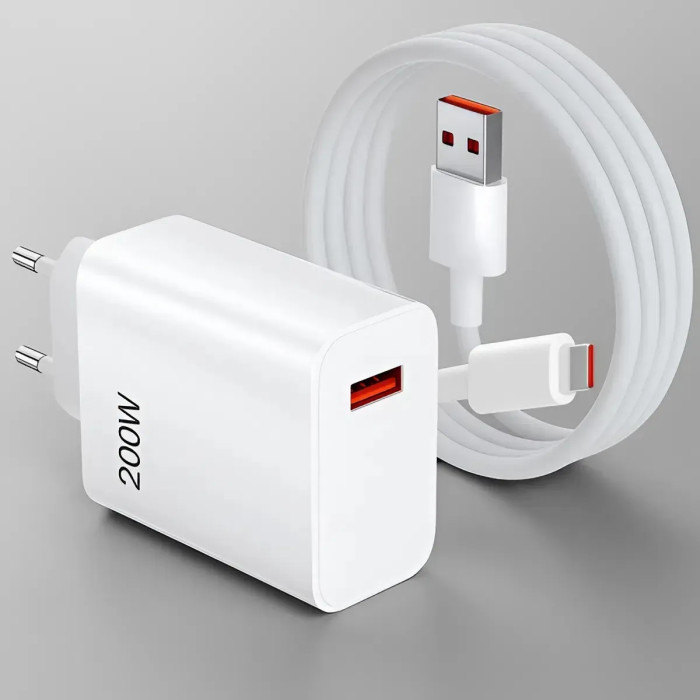 Адаптер для зарядки USB с кабелем USB-C 200W