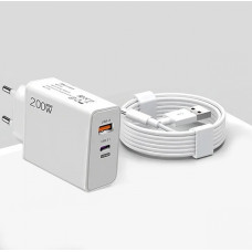 Адаптер для зарядки USB с кабелем USB-TYPE-C 200W +CABLE USB/PD