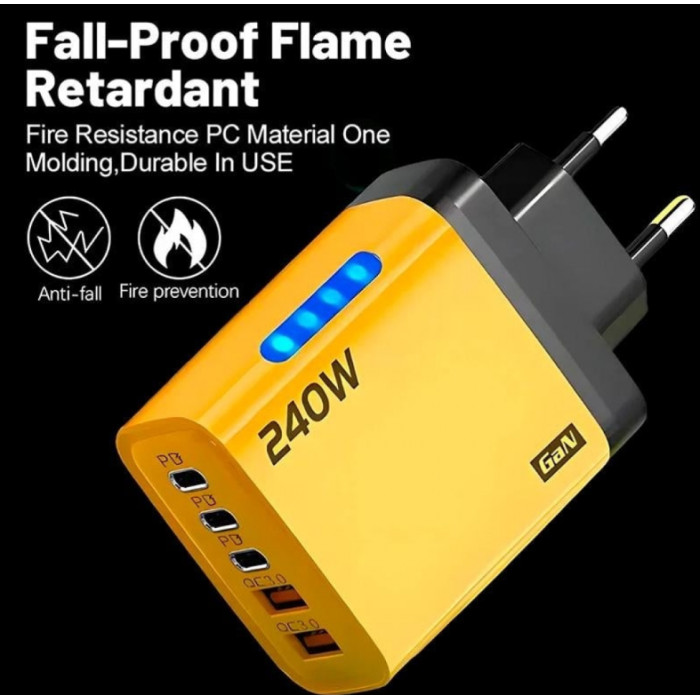Адаптер для зарядки 240W 3 Type-C 2 USB