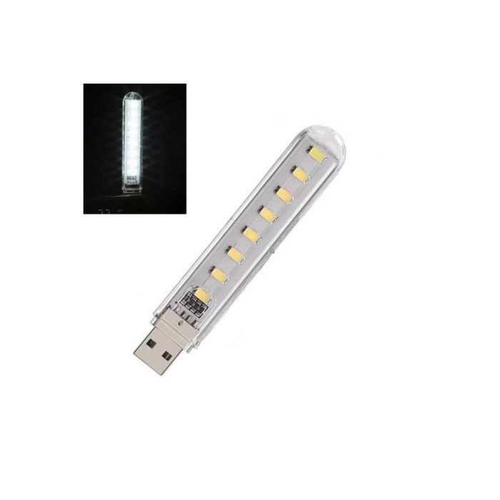 Світлодіодний ліхтарик usb лампа 8LED
